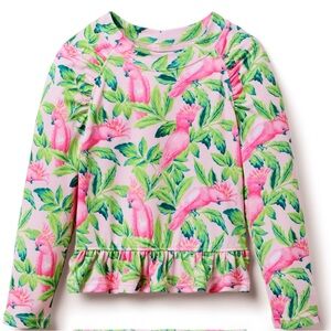 Janie and Jack Tropical Bird Rash Guard Top